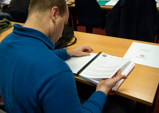 TSgt. Brian Brockhoff, 100th Force Support Squadron NCO-in-charge of accounting, Royal Air Force Mildenhall, England, reads a handbook during the Master Resiliency Training Course held at Spangdahlem Air Base, Germany, March 11, 2019. Normally, MRTC is taught by the Air University at Force Support P. The ethics training programs questions worth asking before anything else